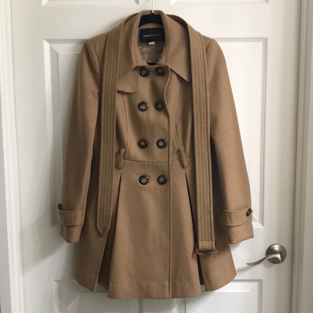Classic Camel color Wool Trench sz 4